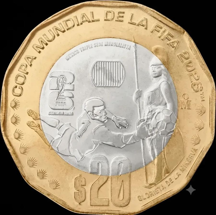 Tarjeta 20 Pesos Conmemorativos Glorieta de la Minerva Casa de Moneda de México 2026