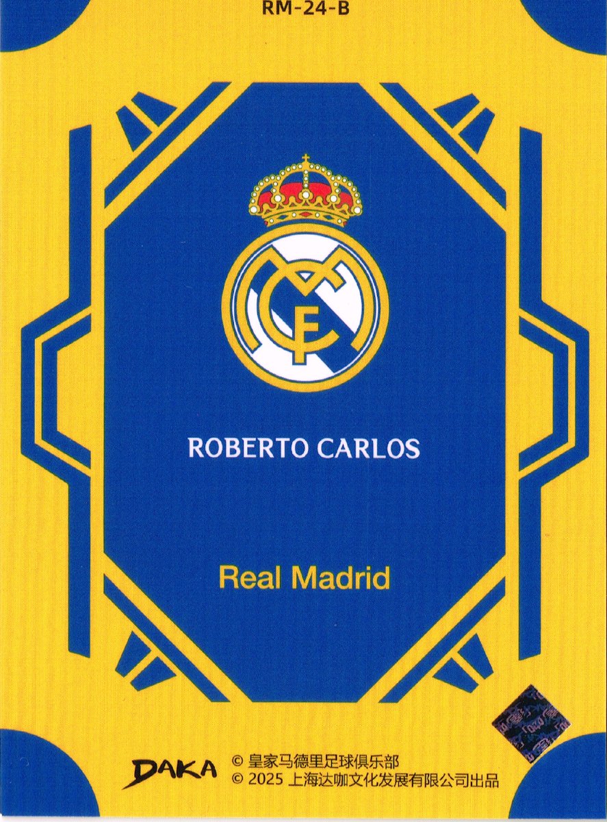 Reverso - Tarjeta Roberto Carlos DAKA 2025 #RM-24-B
