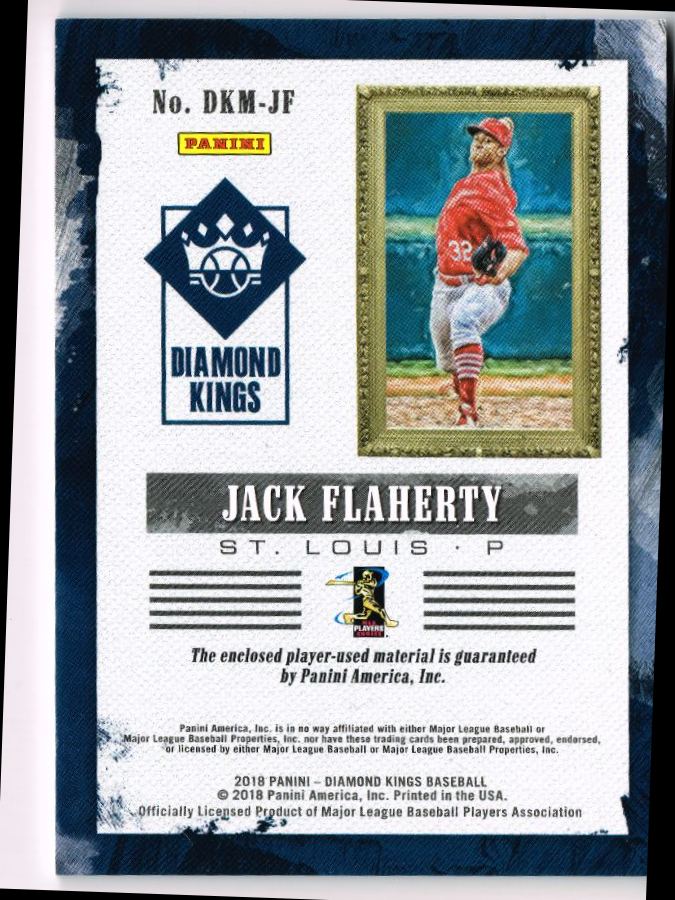 Reverso - Tarjeta Jack Flaherty Panini 2018 #DKM-JF