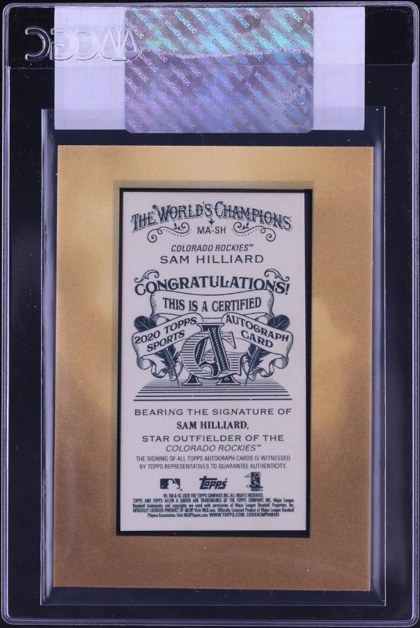 Reverso - Tarjeta Sam Hilliard Topps 2020 #MA-SH