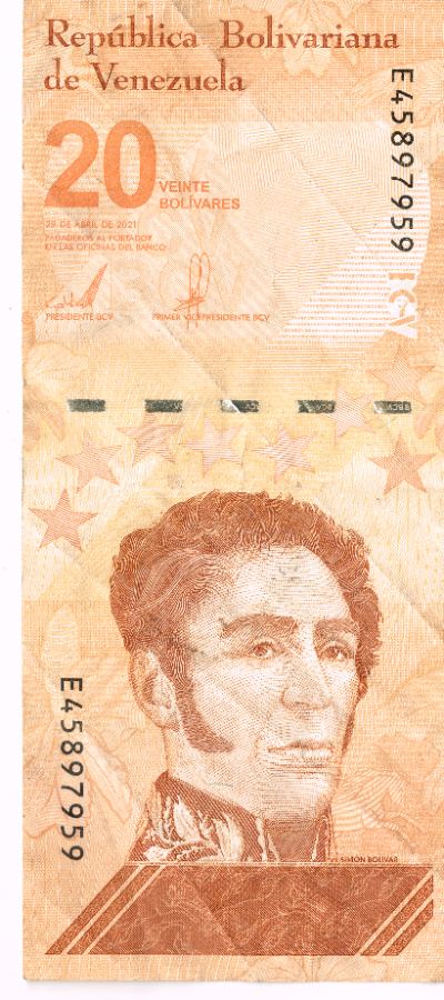 Tarjeta Simón Bolívar Banco Central de Venezuela 2021 #Pick #103
