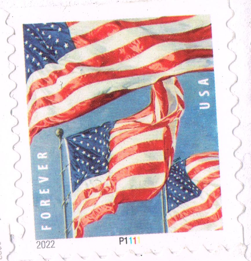 Tarjeta U.S. Flags USPS 2022 #Scott #5687