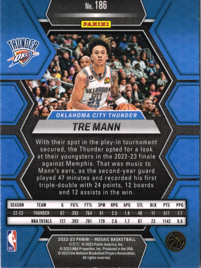 Reverso - Tarjeta Tre Mann Panini Mosaic 2022 #186