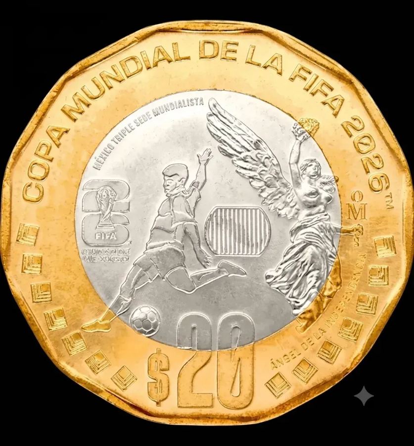 Tarjeta 20 Pesos Conmemorativos Ángel de la Independencia Casa de Moneda de México 2026