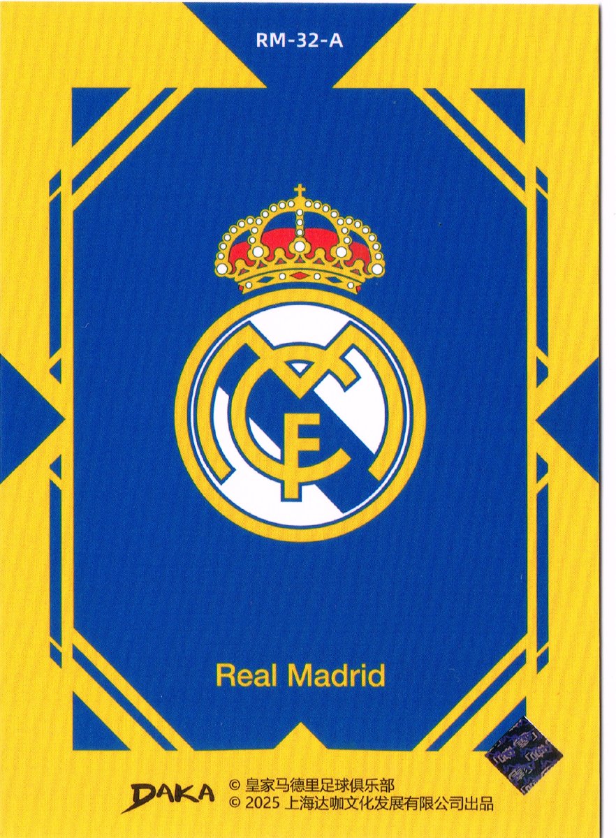 Reverso - Tarjeta Real Madrid DAKA 2025 #RM-32-A