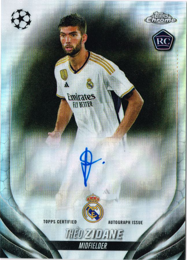 Tarjeta Théo Zidane Topps Chrome UEFA Club Competitions 2023