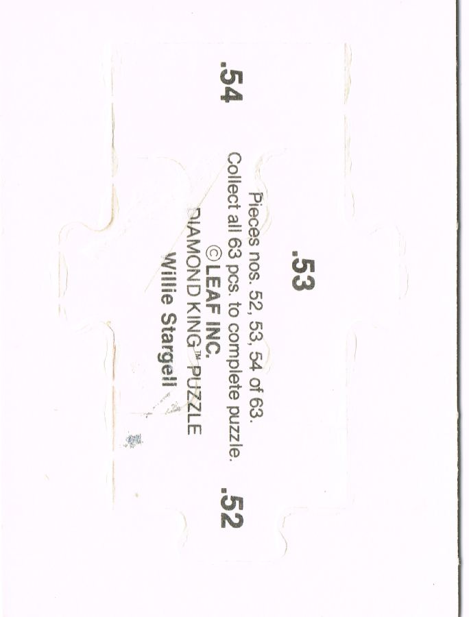 Reverso - Tarjeta Willie Stargell Leaf 1982 #53