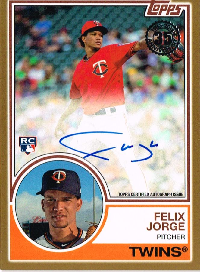 Tarjeta Felix Jorge Topps 2018 #83A-FJ