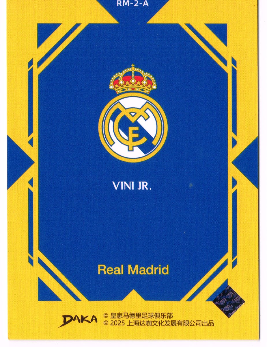 Reverso - Tarjeta Vinícius Júnior DAKA 2025 #RM-2-A