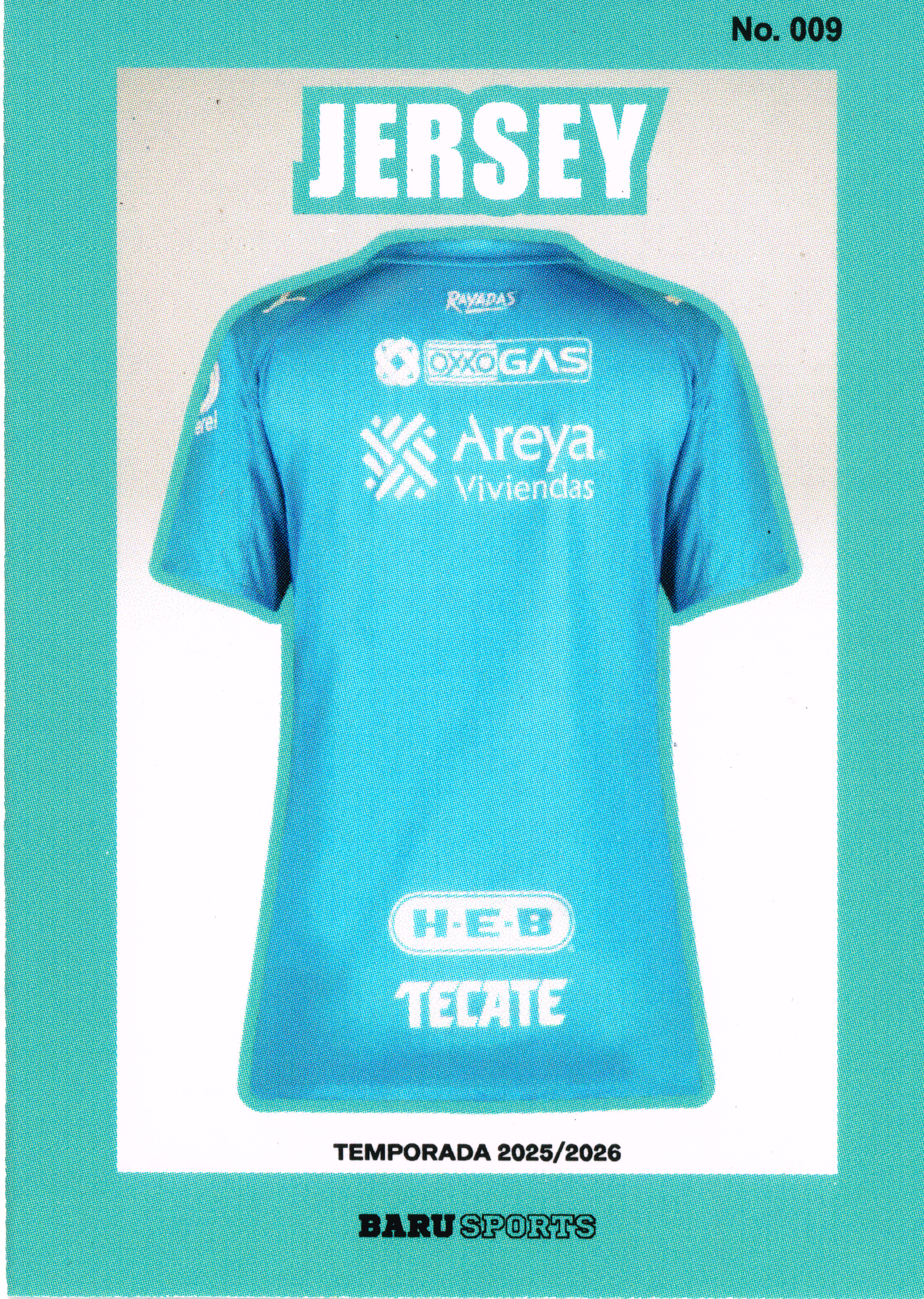Reverso - Tarjeta Rayados BARU SPORTS 2025 #No. 009