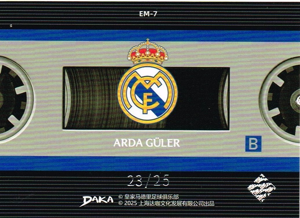 Reverso - Tarjeta Arda Güler DAKA 2025 #A