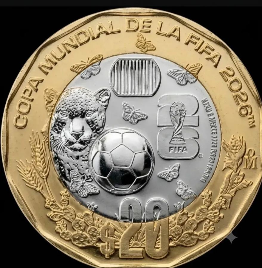 Tarjeta 20 Pesos Conmemorativos Jaguar y Mariposas Monarca Casa de Moneda de México 2026