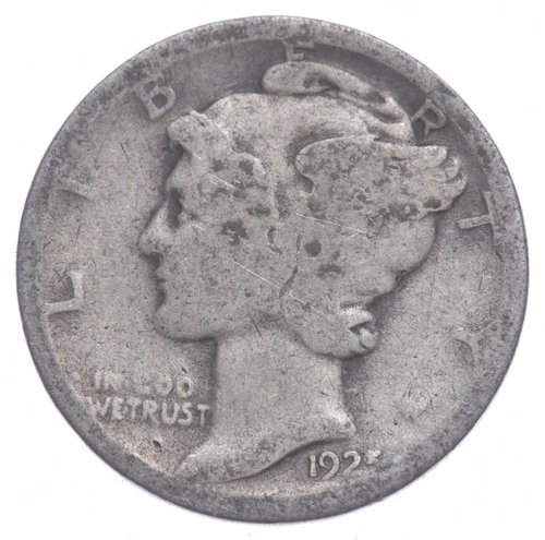 Tarjeta 1925 Mercury Liberty Dime #140