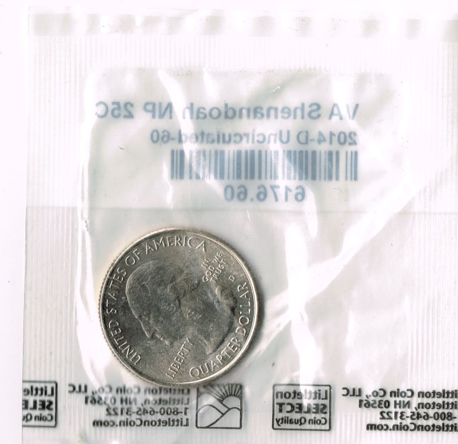 Tarjeta 2014-D Shenandoah NP Quarter United States Mint (Denver / Littleton) 2014 #6176.60